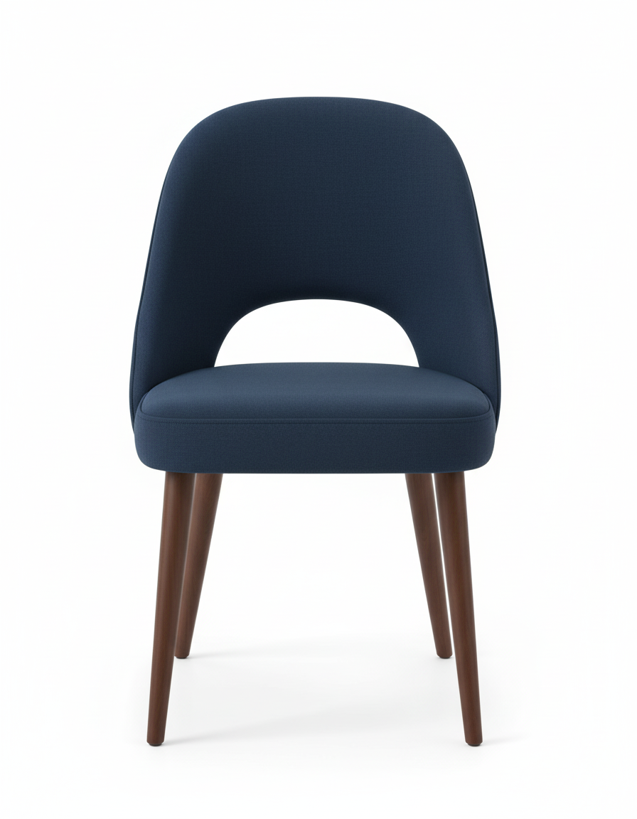 Whity Modern Dining Chair with wooden legs 
