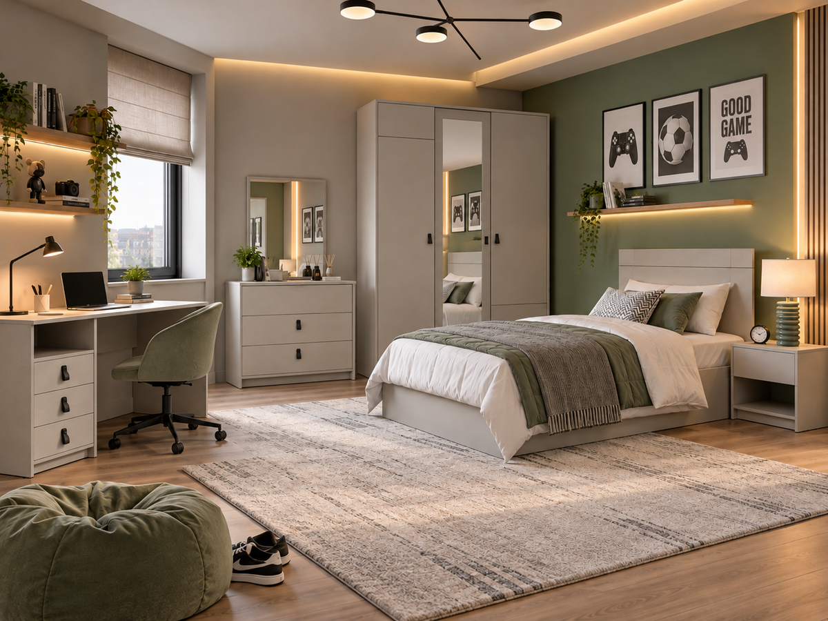 Grey Kids Bedroom